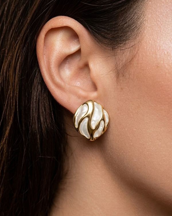 Aretes chunky vintage rayados