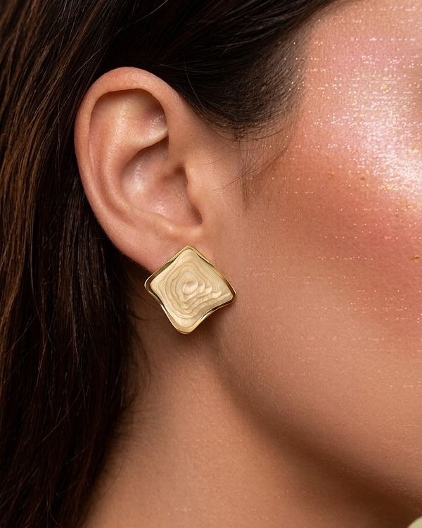 Aretes chunky vintage cuadrados